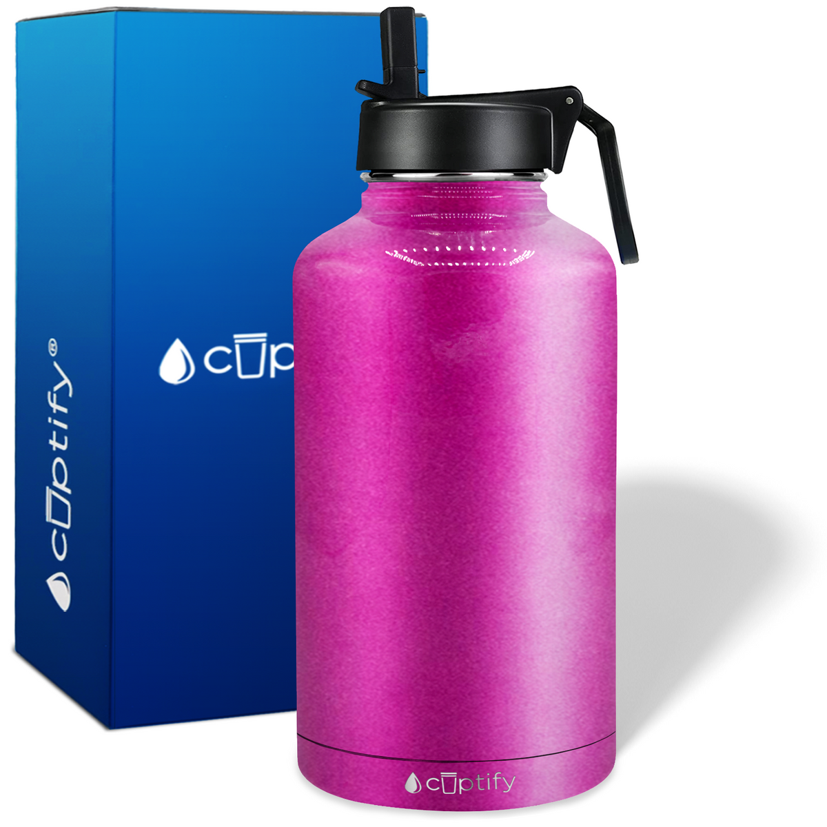 Pink Glitter 64oz Wide Mouth Water Bottle