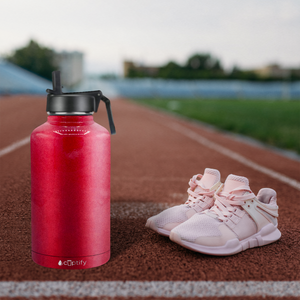 Red Glitter 64oz Wide Mouth Water Bottle