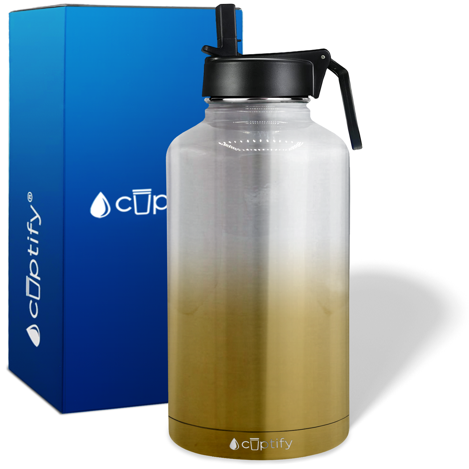 Gold Ombre Translucent 64oz Wide Mouth Water Bottle