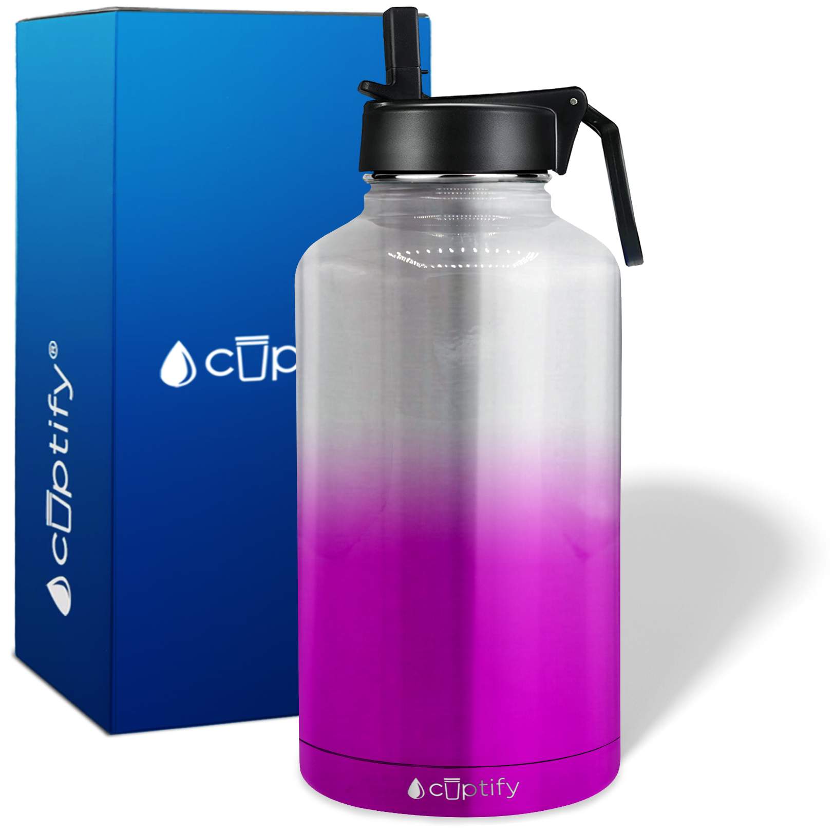 Pink Ombre Translucent 64oz Wide Mouth Water Bottle
