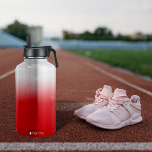 Red Ombre Translucent 64oz Wide Mouth Water Bottle