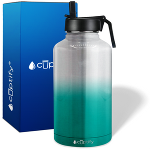 Teal Ombre Translucent 64oz Wide Mouth Water Bottle