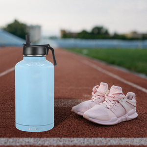 Pastel Blue Gloss 64oz Wide Mouth Water Bottle