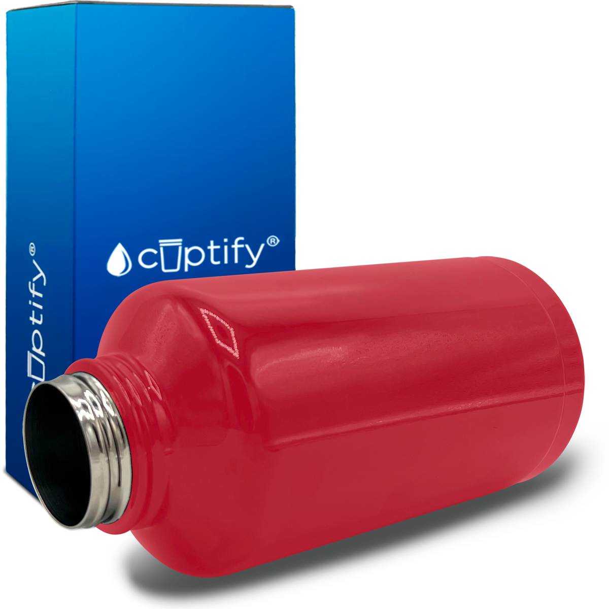 Red Gloss 64oz Wide Mouth Water Bottle