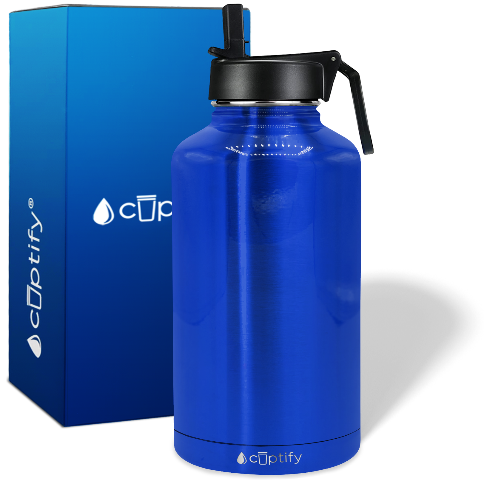 Blue Translucent 64oz Wide Mouth Water Bottle