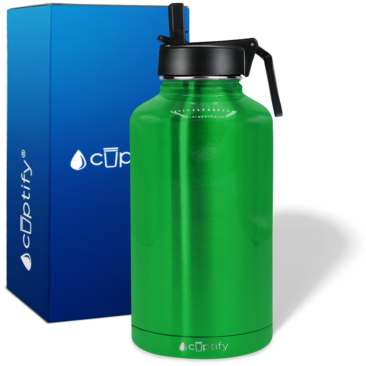 Green Translucent 64oz Wide Mouth Water Bottle