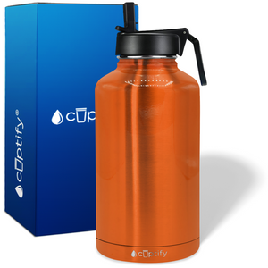 Orange Translucent 64oz Wide Mouth Water Bottle