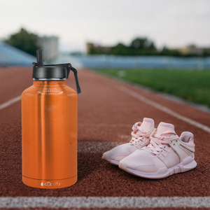 Orange Translucent 64oz Wide Mouth Water Bottle