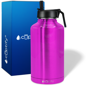 Pink Translucent 64oz Wide Mouth Water Bottle