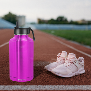 Pink Translucent 64oz Wide Mouth Water Bottle