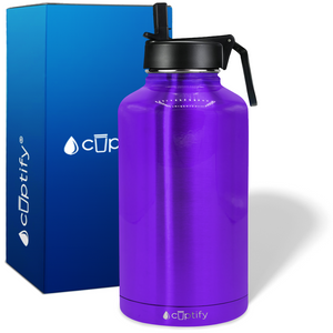 Purple Translucent 64oz Wide Mouth Water Bottle