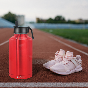 Red Translucent 64oz Wide Mouth Water Bottle