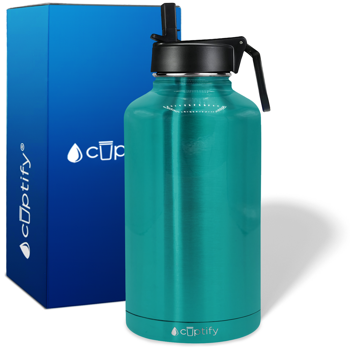 Teal Translucent 64oz Wide Mouth Water Bottle
