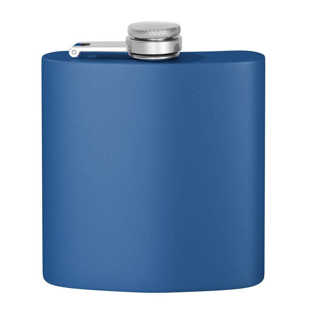 Blue Matte 6oz Liquor Flask