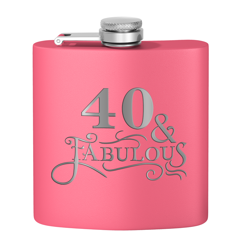 40 & Fabulous Laser Engraved 6oz Birthday Flask