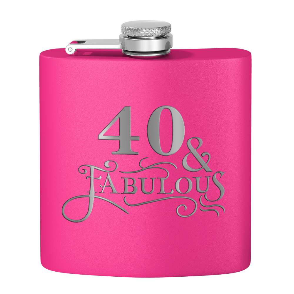 40 & Fabulous Laser Engraved 6oz Birthday Flask
