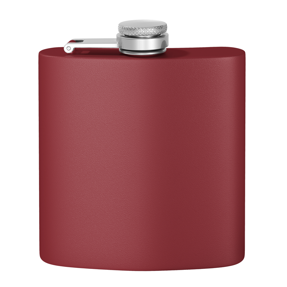 Maroon Matte 6oz Liquor Flask