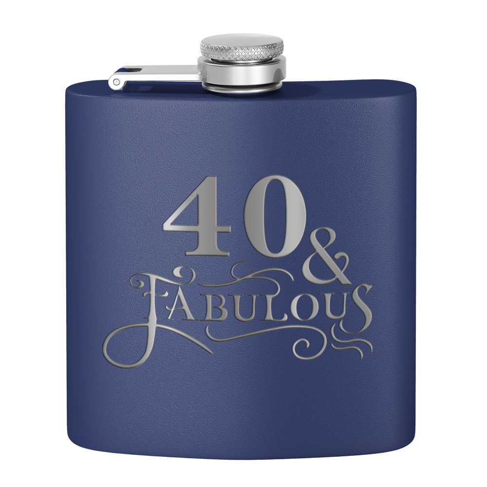 40 & Fabulous Laser Engraved 6oz Birthday Flask