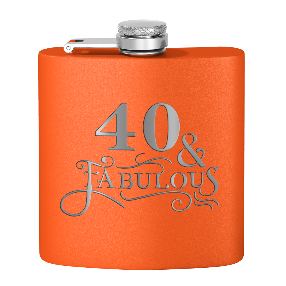 40 & Fabulous Laser Engraved 6oz Birthday Flask