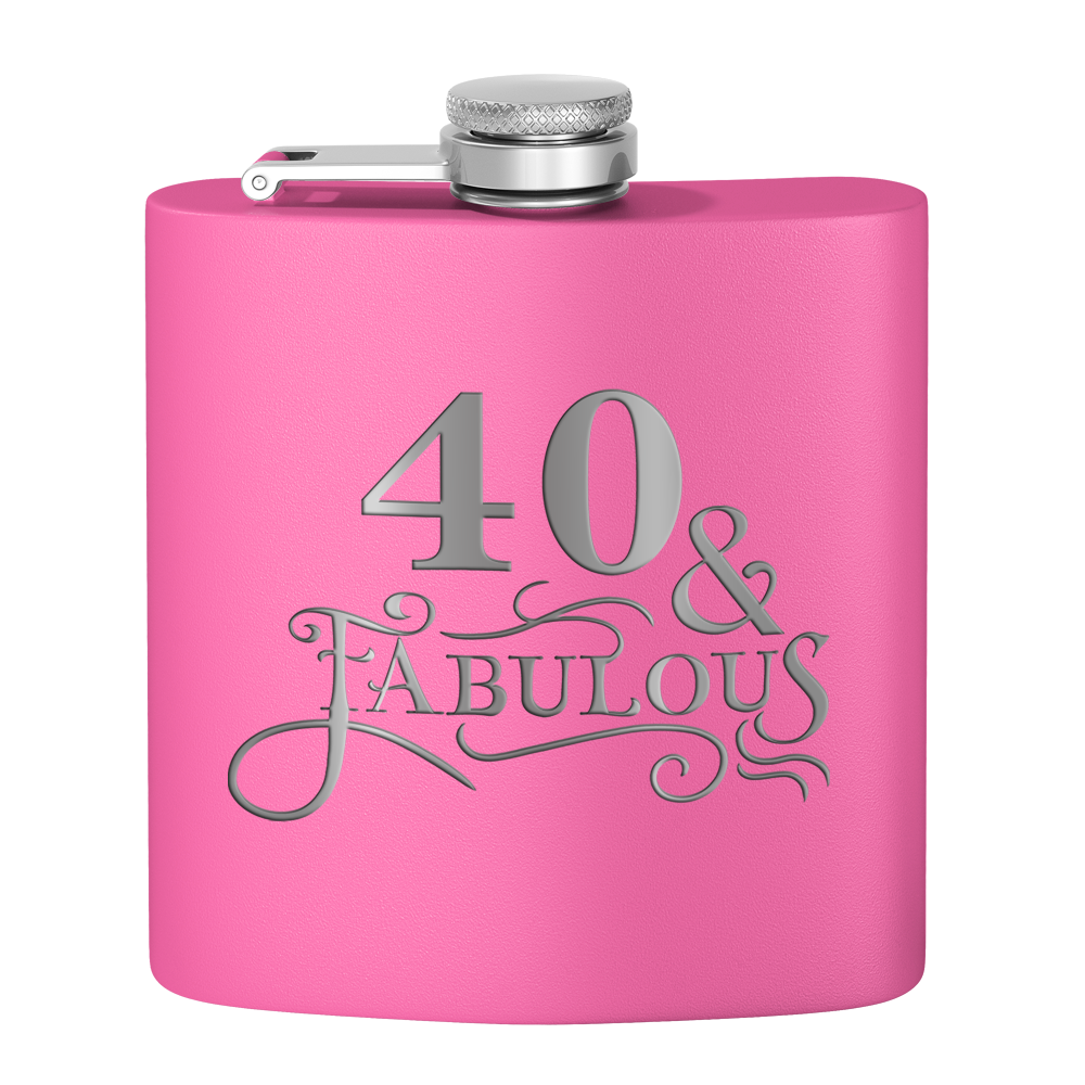40 & Fabulous Laser Engraved 6oz Birthday Flask