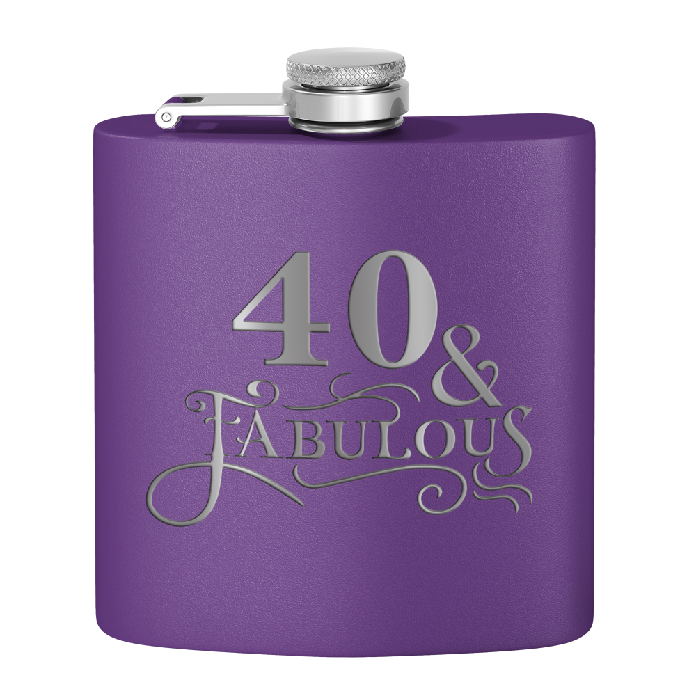 40 & Fabulous Laser Engraved 6oz Birthday Flask