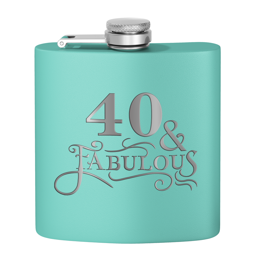 40 & Fabulous Laser Engraved 6oz Birthday Flask