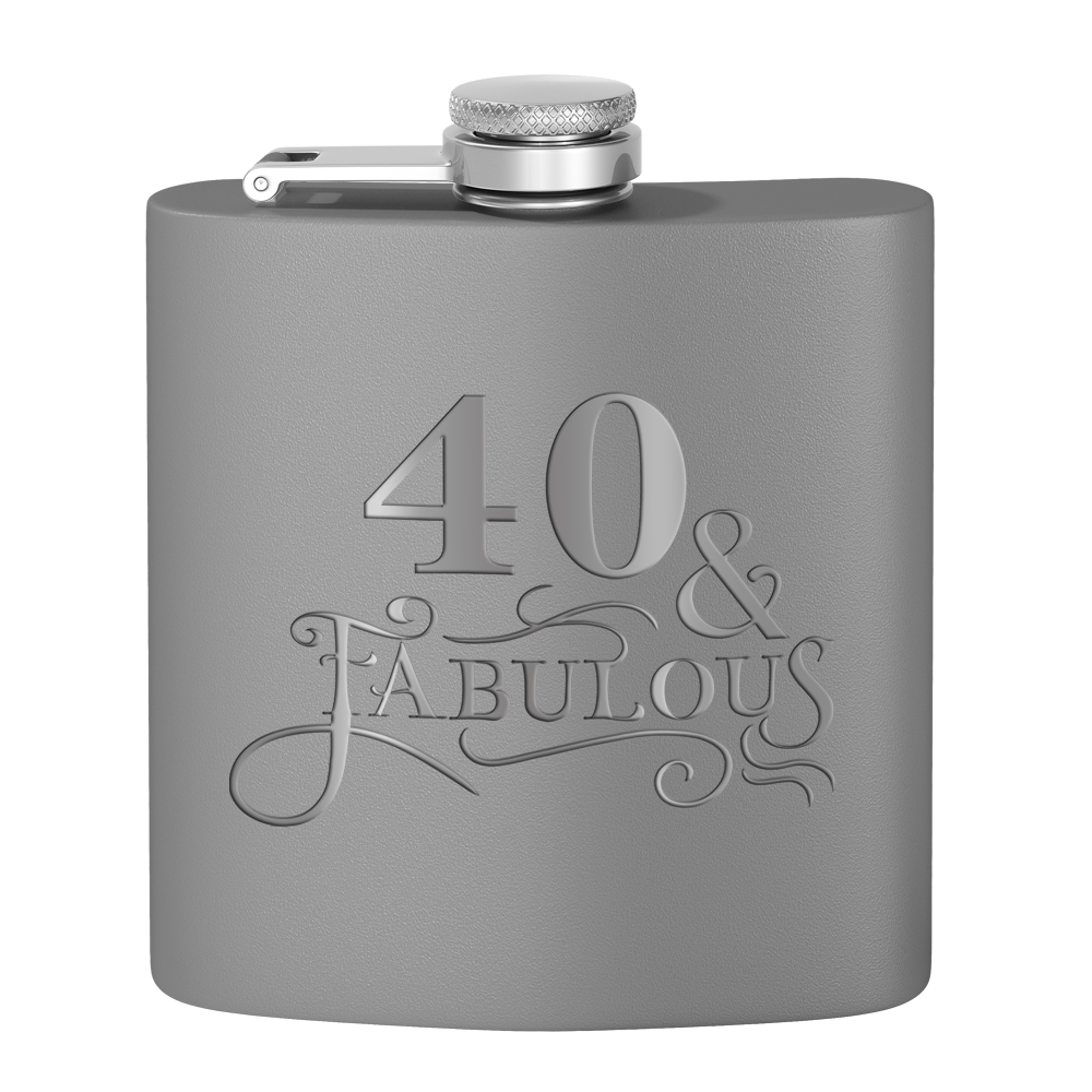 40 & Fabulous Laser Engraved 6oz Birthday Flask