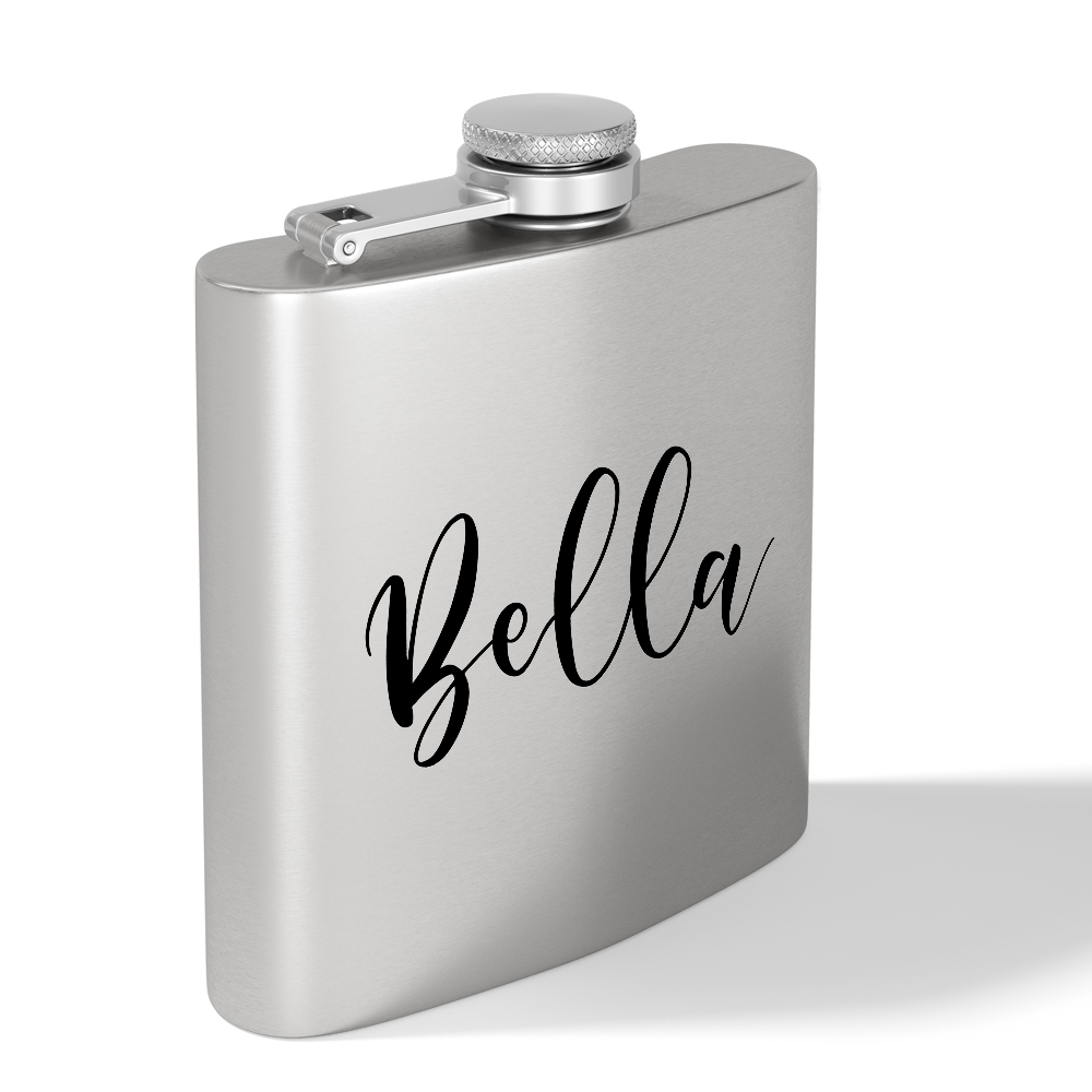 Cuptify Personalized for Women Laser Engraved on Stainless 6 oz Hip Flask