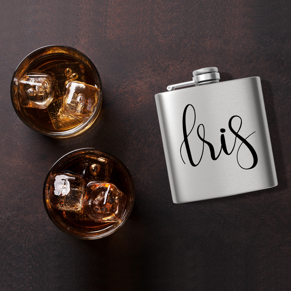 Cuptify Personalized for Women Laser Engraved on Stainless 6 oz Hip Flask