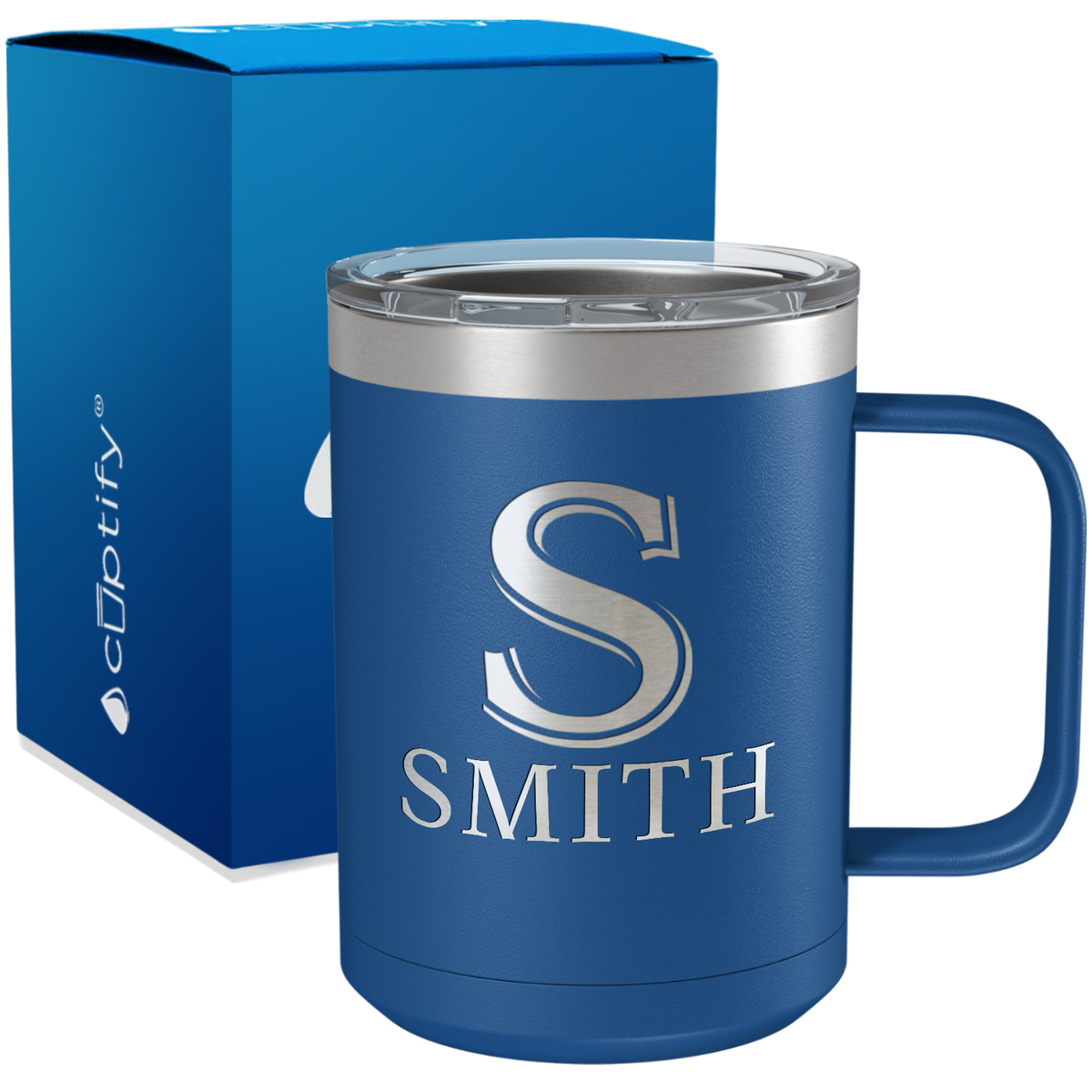 Personalized Monogram Initial and Name Engraved on 15oz Coffee Mug