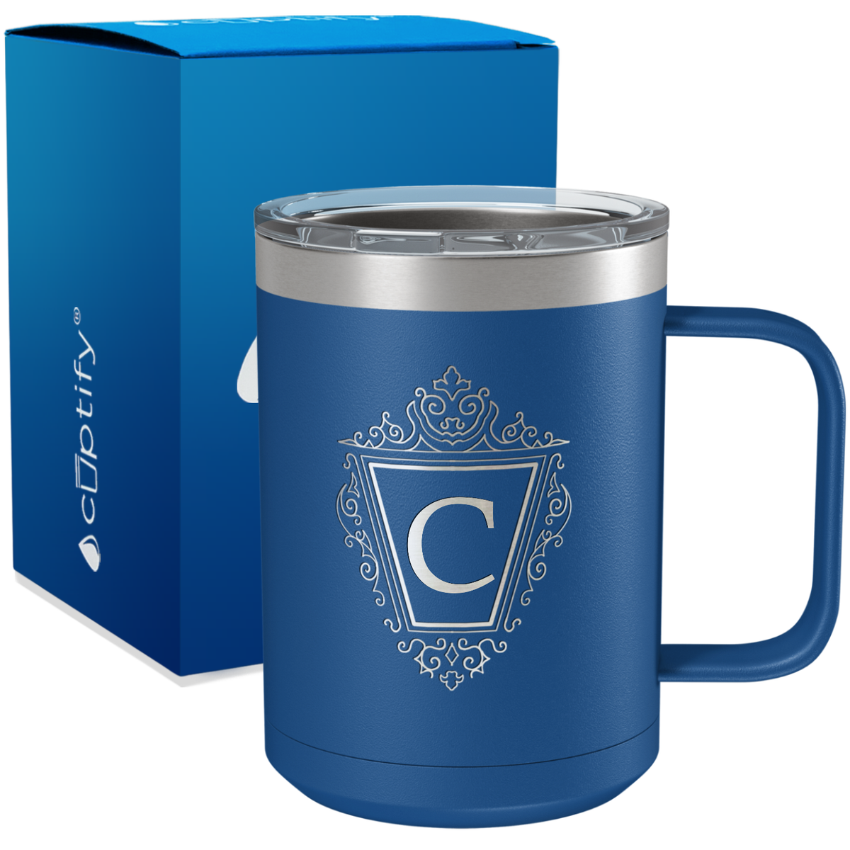 Personalized Classic Crest Engraved on 15oz Coffee Mug