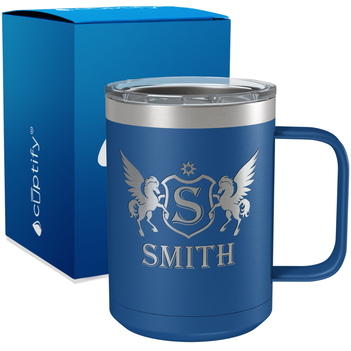 Personalized Pegasus Engraved on 15oz Coffee Mug