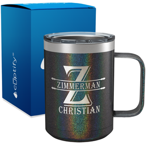 Personalized Initial Block Engraved on 15oz Coffee Mug