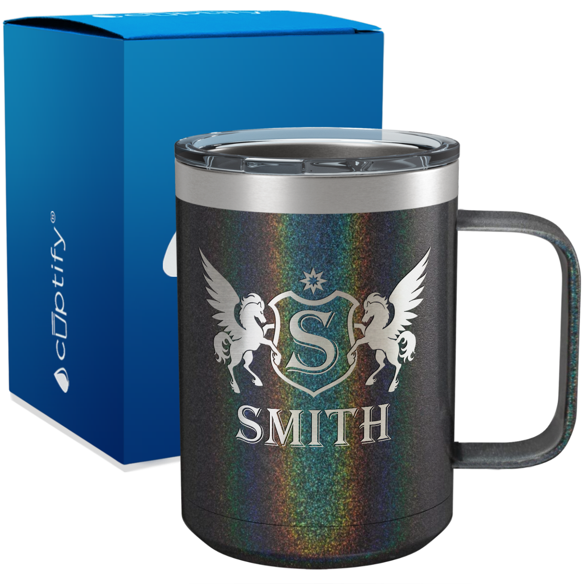 Personalized Pegasus Engraved on 15oz Coffee Mug