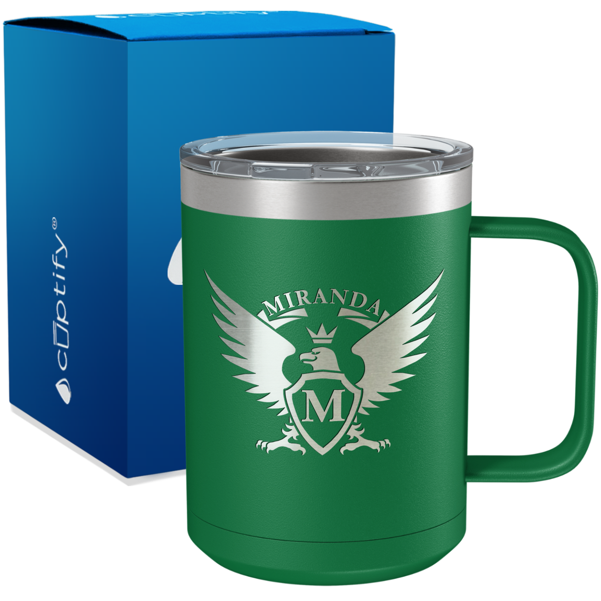 Personalized Eagle Engraved on 15oz Coffee Mug