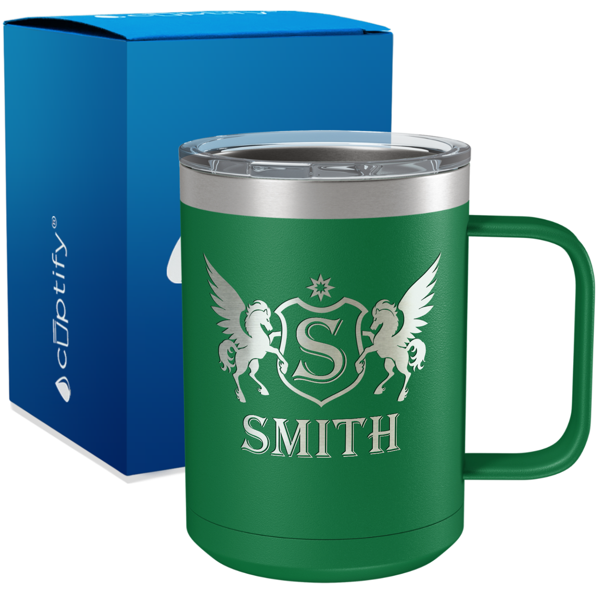 Personalized Pegasus Engraved on 15oz Coffee Mug