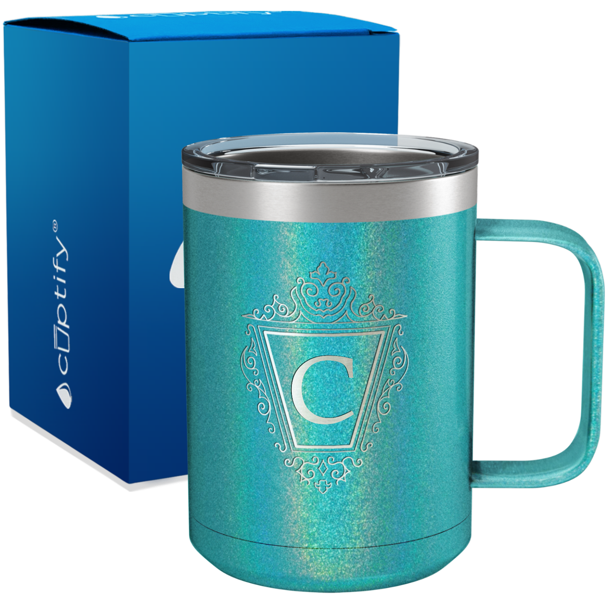 Personalized Classic Crest Engraved on 15oz Coffee Mug