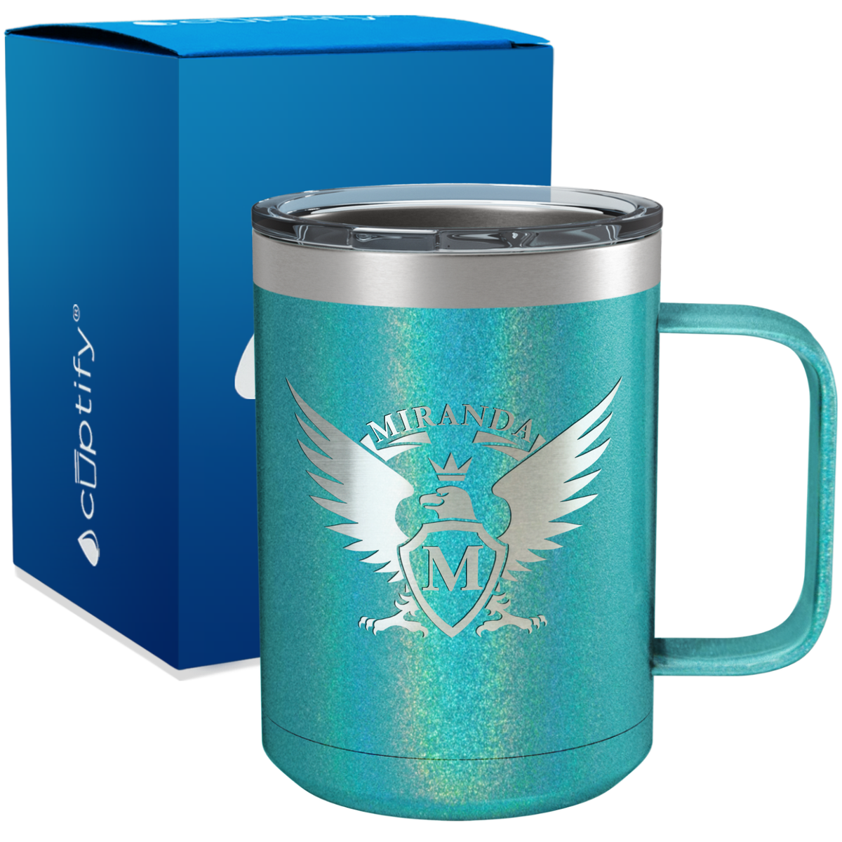 Personalized Eagle Engraved on 15oz Coffee Mug