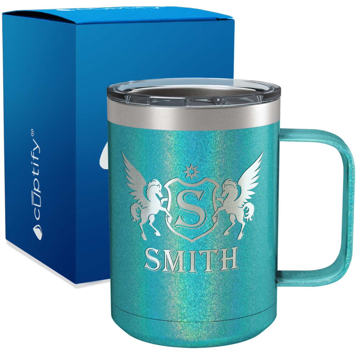 Personalized Pegasus Engraved on 15oz Coffee Mug
