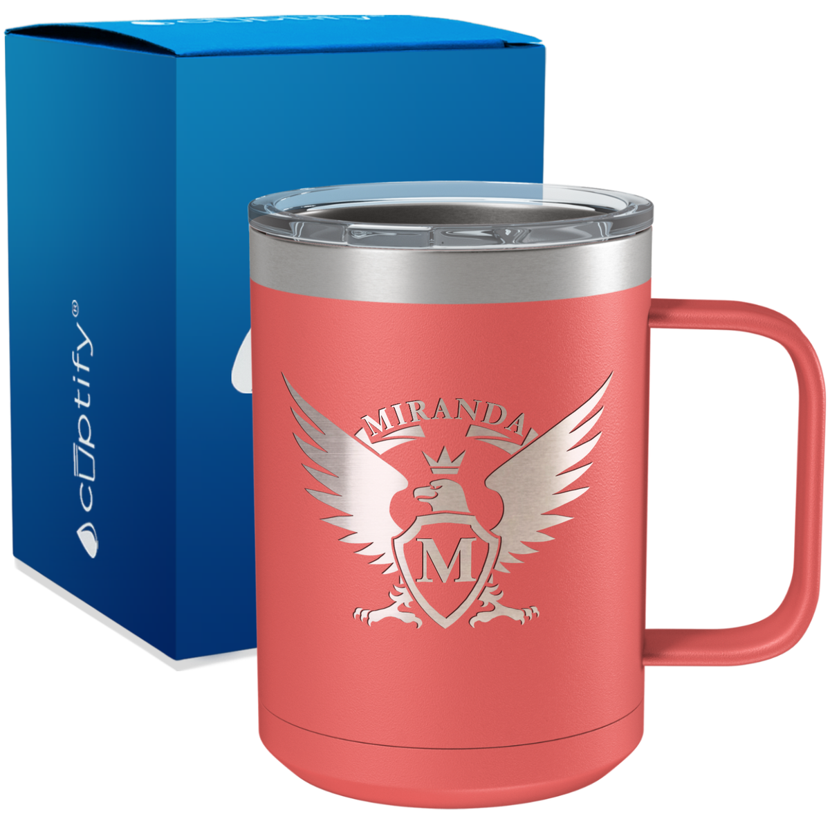 Personalized Eagle Engraved on 15oz Coffee Mug