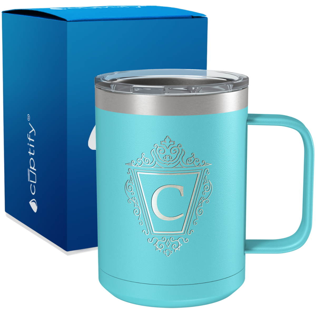 Personalized Classic Crest Engraved on 15oz Coffee Mug