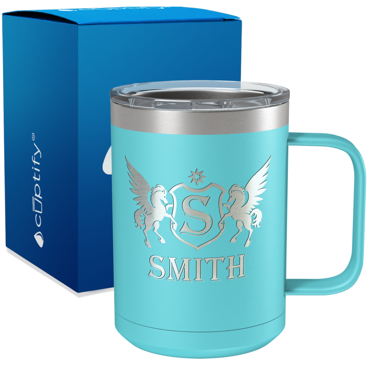 Personalized Pegasus Engraved on 15oz Coffee Mug