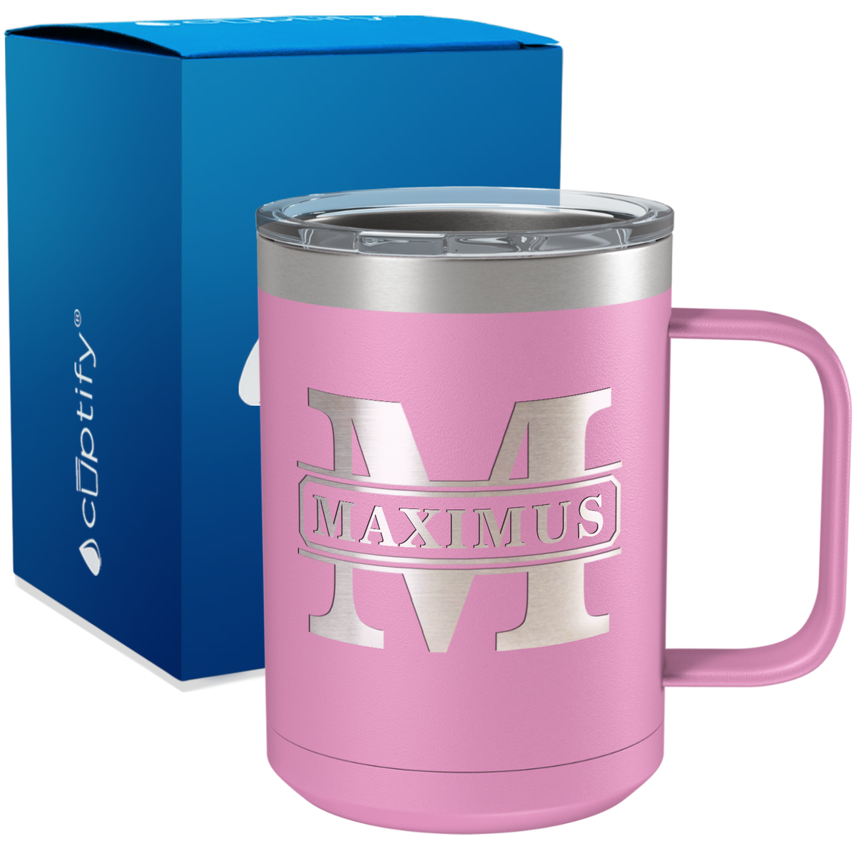 Personalized Vintage Block Engraved on 15oz Coffee Mug