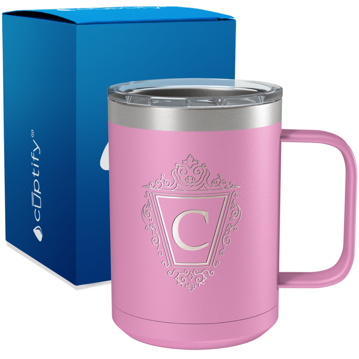 Personalized Classic Crest Engraved on 15oz Coffee Mug