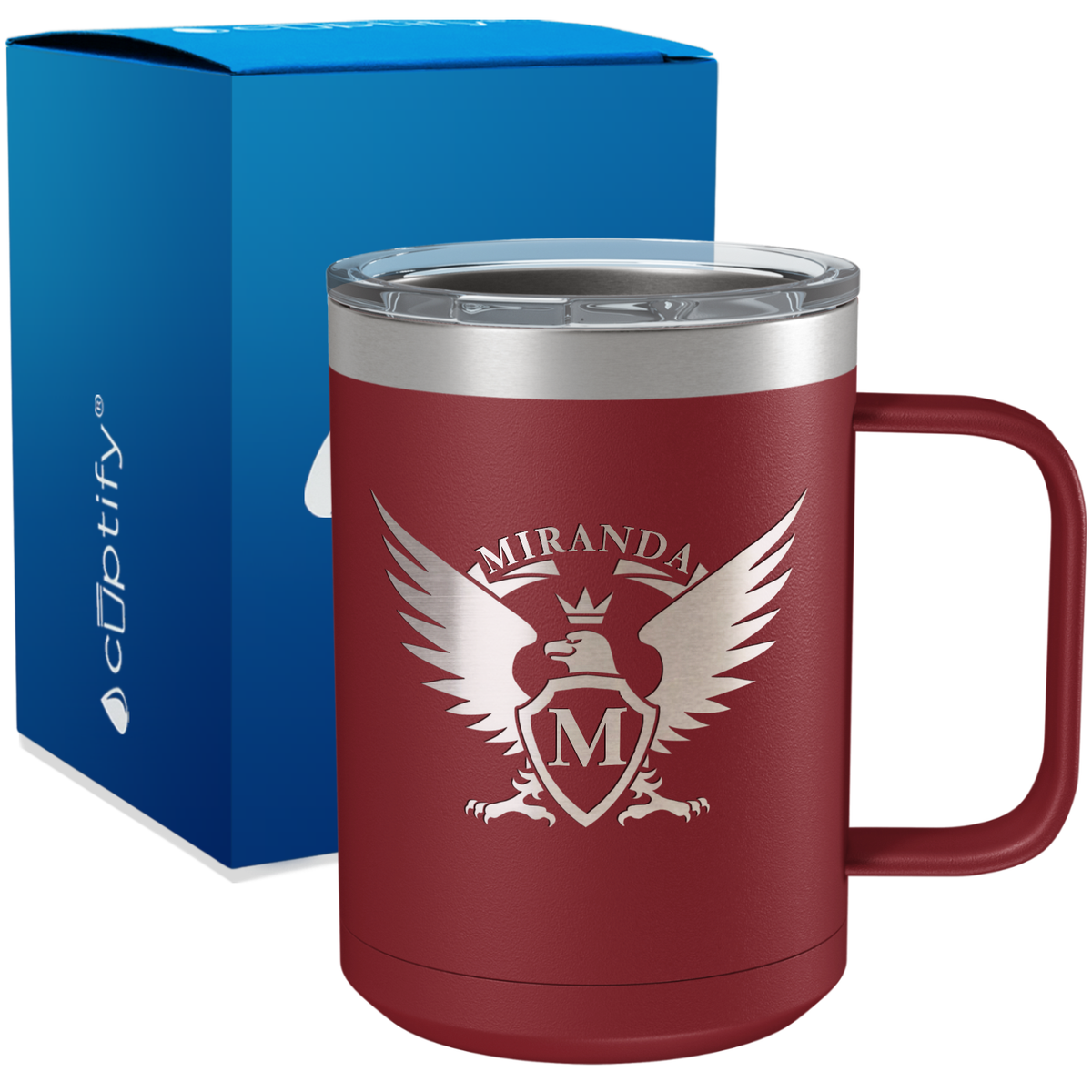 Personalized Eagle Engraved on 15oz Coffee Mug