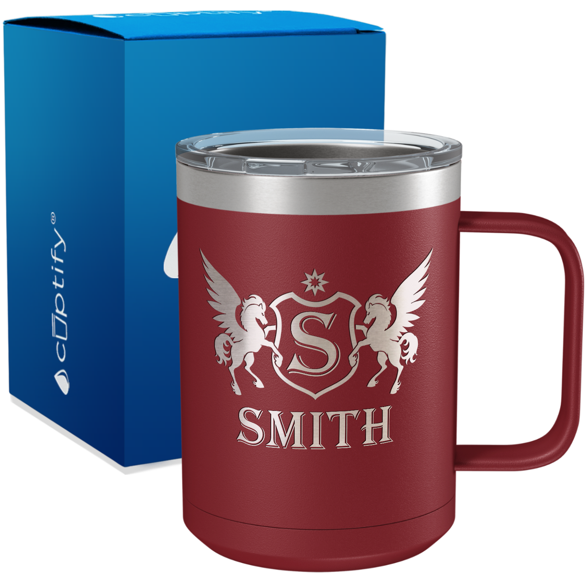 Personalized Pegasus Engraved on 15oz Coffee Mug