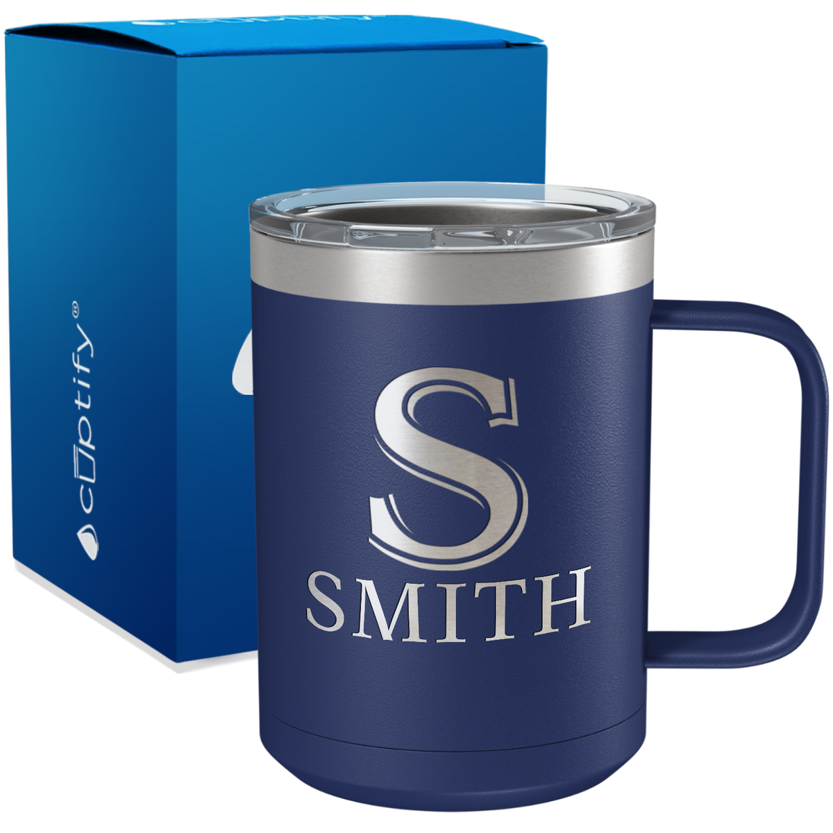 Personalized Monogram Initial and Name Engraved on 15oz Coffee Mug