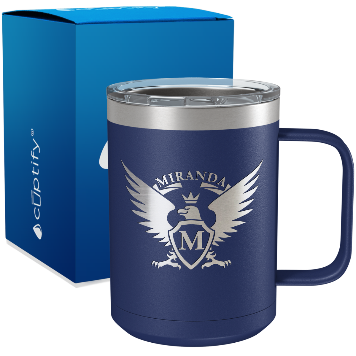 Personalized Eagle Engraved on 15oz Coffee Mug