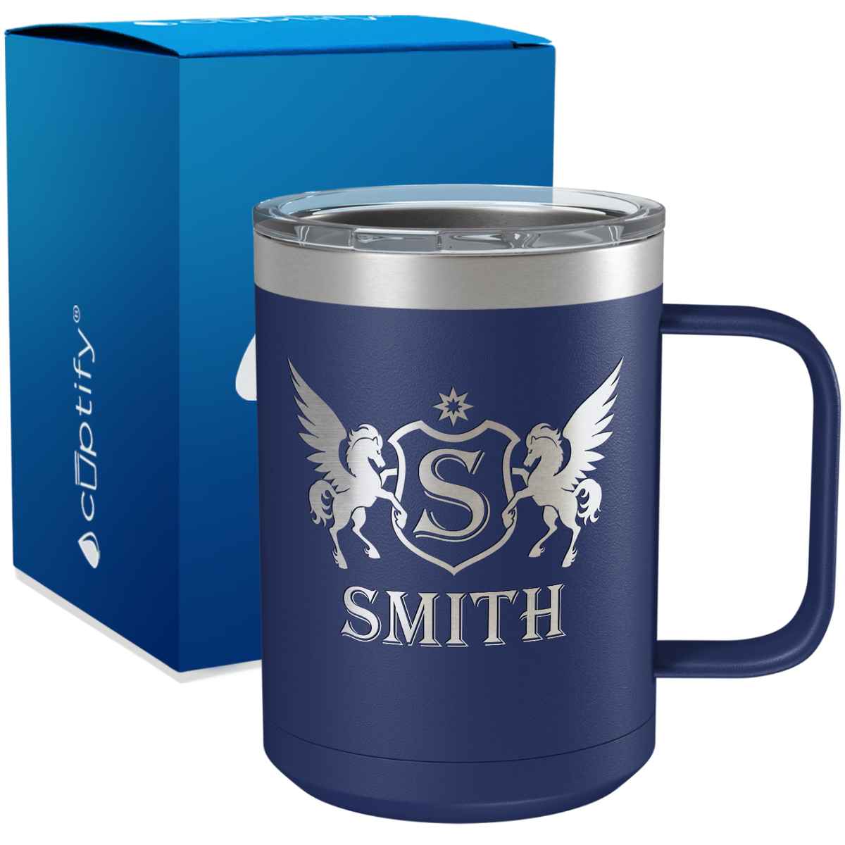 Personalized Pegasus Engraved on 15oz Coffee Mug
