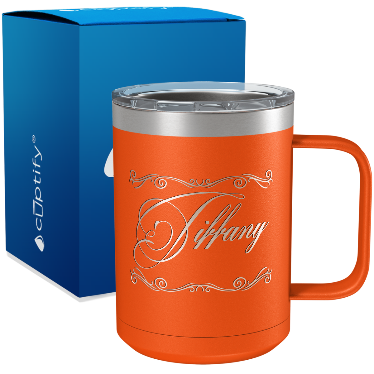 Personalized Scroll Script Engraved on 15oz Coffee Mug